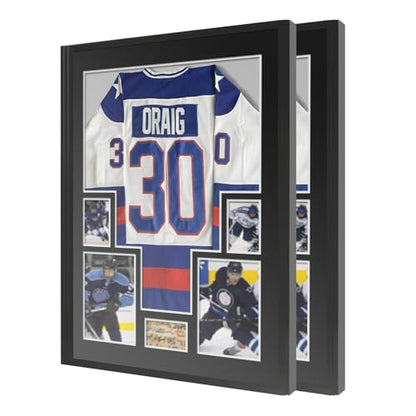 2 Pack Aluminum Jersey Display Frame Case Large Shadow Box Jersey Frame with Photo Slots 98% UV Protection Clear Acrylic for Football, Hockey, Basketball, Baseball Shirt Ideal Gift for Sports Fans - color: 2 Pack Jersey Frame