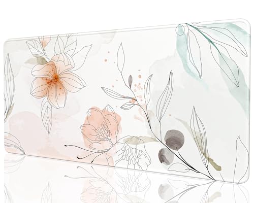 Desk Mat, 32" x 16" XXL Extended Large Gaming Mouse Pad, Desktop Decor Desk Pad, Cute Men Women Office Supplies and Accessories, XL Mouse Mat for Laptop & Keyboard, Watercolor Flowers - color: Watercolor Flowers, size: 32" x 16"