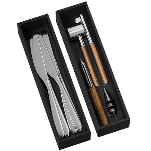 Kitchen Drawer Organizer Bins, Black Bamboo Drawer Organizer Stackable for Silverware, Utensils, Cutlery, Flatware, for Junk Drawer, Dresser, Bathroom, 12" x 3" x 2.5" (Set of 2) - color: Black, size: 12 x 3 x 2.5 Inch