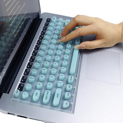 Keyboard Cover for Long Nails Compatible with MacBook Pro 13 inch M2 2023, 2022, 2021 2020 M1 A2338 A2289 A2251&Compatible with MacBook Pro 16 2020 2019 A2141 Touch ID, US ANSI (Green & Heart) - color: Green