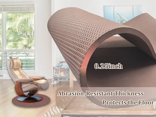 Recliner Pads for Hardwood Floors, Under Chair Mat Floor Protector, Keep Furniture from Sliding, Rubber Mats for Rocking Chair, Floor Furniture Pads 27.5in - size: R-Brown-27.5"x27.5"
