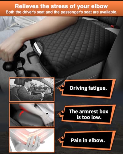 Shademax Center Console Cover for 2013-2018 Ram 1500 & 2013-2024 Ram 2500/3500/1500 Classic Accessories Armrest Cover Cushion Pad for Jump Seat Console Leather Armrest Seat Box Console Lid Protector - size: for Dodge Ram 2013-2026 Ram