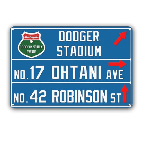 12” x 8” Dodger Wall Decor Art Poster, Los Angeles LA Metal Sign, Dodger Home Room Decor - color: team 21