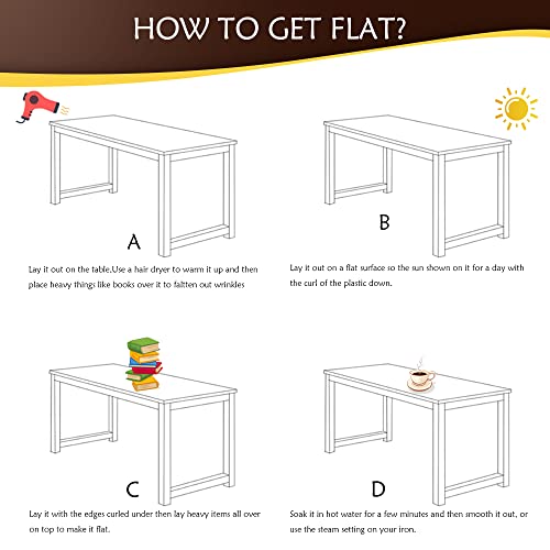 TV Bench Makeup Table -12x32 Inch Clear Table Cover Protector 1.5mm Thick Plastic Desk Pad Mat Children Painting Desk Pad Computer Desk Heat Resistance Rectangular Tablecloth Mat and Pet Feeding Mat - color: Clear Rectangle 1.5mm, size: 12" x 32"