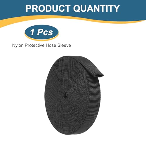 HARFINGTON Nylon Protective Hose Sleeve 0.6" ID 33FT Cable Cover Sheath Hydraulic Hose Protector Wrap for Welding Cord Tig Torch Hydraulic, Black - size: 0.6" ID 33FT