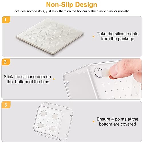 SMARTAKE 13-Piece Drawer Organizers with Non-Slip Silicone Pads, 5-Size Desk Bathroom Drawer Organizer Trays Storage Tray for Makeup, Jewelries, Utensils in Bedroom Dresser, Office and Kitchen, Clear - size: 13 PCS