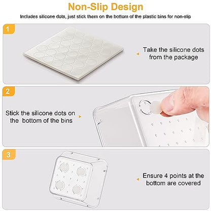 SMARTAKE 13-Piece Drawer Organizers with Non-Slip Silicone Pads, 5-Size Desk Bathroom Drawer Organizer Trays Storage Tray for Makeup, Jewelries, Utensils in Bedroom Dresser, Office and Kitchen, Clear - size: 13 PCS