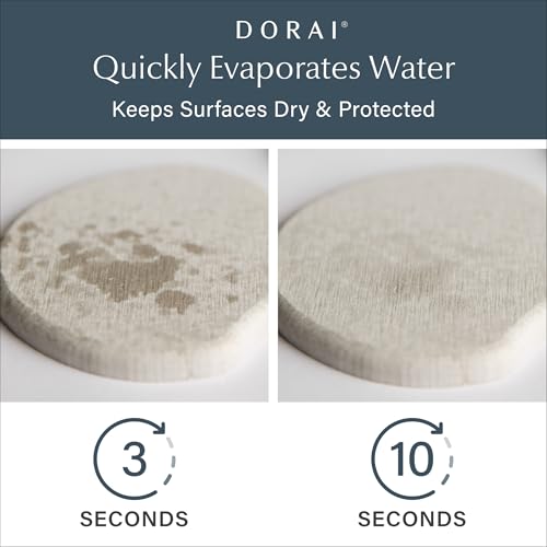 Dorai Home Stone Coasters Set - Diatomaceous Earth Water-Absorbing Drink Coaster for Coffee Table, Kitchen or Bar, Modern Stone Appearance | Sandstone - Set of 4 - color: Sandstone
