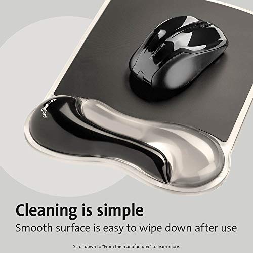 Kensington Mousepad and Wrist Rest, Practical, Gel Pillow, 11-2/5"Wx17-7/10"Lx1-7/10"H,GY (KMW52500) Each, Gray - color: Gray, size: 9.6L x 7.6W inches, style: Keyboard Wrist Rest + Mouse Pad