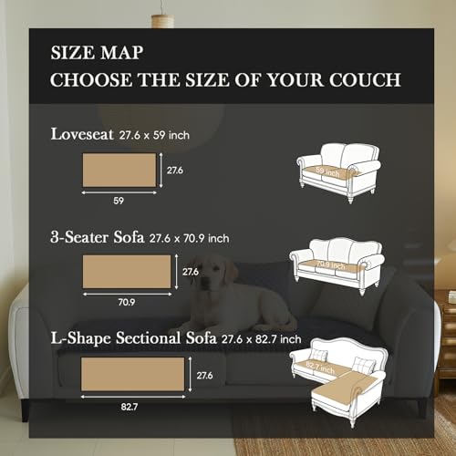 Diamond Quilted Couch Cover for Dogs Non Slip - Large Silicone Particles Pet Friendly Thick Sofa Slipcover for 3 Cushion Couch Washable Furniture Protector Mat for Dogs Cats - color: Dg-dark Gray, size: 27.6" x 59"