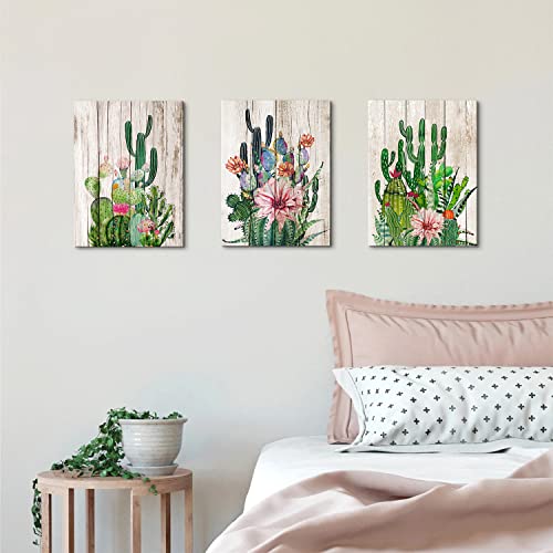 Cactus Decor Boho Bathroom Southwestern Wall Decor for Living Room Mexican Pictures Green Plant Canvas Art Bedroom Kitchen Home Decoration Tropical Succulent Botanical Painting Office Artworks 12x16" - color: tropical cactus, size: 12"l X 16"w