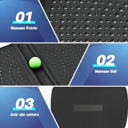 1 inch Thick Anti Fatigue Kitchen Mat Standing Mat with Massage Ball, Non Slip Standing Desk Mat with Massage Point, Multi-Purpose Comfort Floor Mat for Feet, Office, Home (Black, 17"x28"x1") - size: 28"L x 17"W x 1"Th