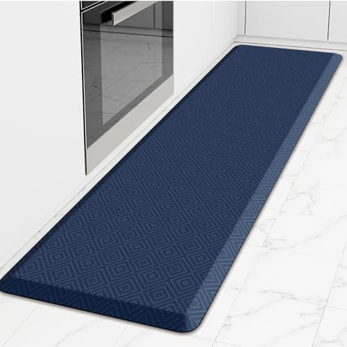 Mattitude Kitchen Mat Cushioned Anti-Fatigue Floor Mat Water Resistant Non-Slip Mats and Rugs Standing and Comfort Desk Mats for House Sink Office Laundry (Blue, 17.3"x60") - color: Blue, size: 60"L x 17.3"W x 0.5"Th