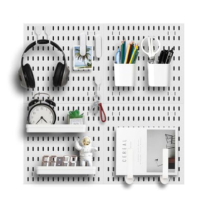 Revamp Your Space With A Versatile Pegboard Kit - Effortlessly Organize Home, Office, And Gaming Setup With Customizable Hanging Solutions (White) - color: White