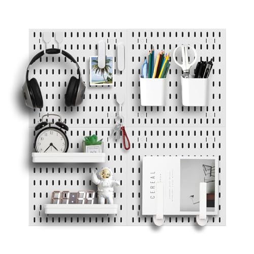 Revamp Your Space With A Versatile Pegboard Kit - Effortlessly Organize Home, Office, And Gaming Setup With Customizable Hanging Solutions (White) - color: White