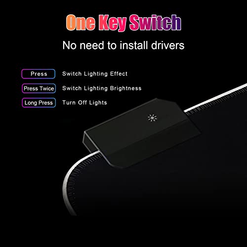 Lomiluskr RGB Large Gaming Mouse Pad, Extended Mouse Pad with 14 Lighting Modes, Superior Micro-Weave Cloth, Non-Slip Base, 800 x 300mm / 31.5 × 11.8 in (Milk Tea) - color: Milk Tea