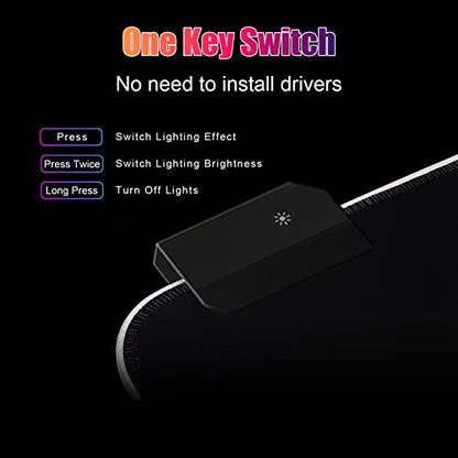 Lomiluskr RGB Large Gaming Mouse Pad, Extended Mouse Pad with 14 Lighting Modes, Superior Micro-Weave Cloth, Non-Slip Base, 800 x 300mm / 31.5 × 11.8 in (Milk Tea) - color: Milk Tea