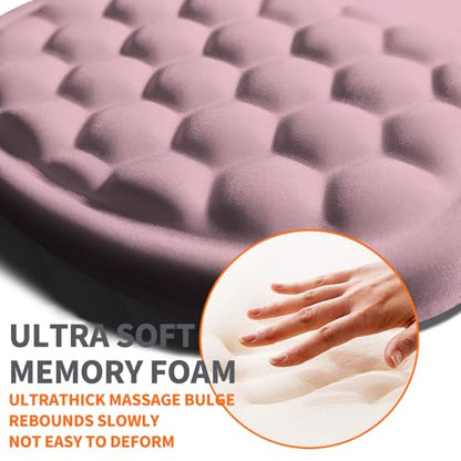 Ergonomic Joint Wrist Support Mouse Pad with Memory Foam Cushion Massage Bump, Carpal Tunnel Pain Relief Mousepad Slope Design for Wrist Rest, 11.8x7.9 in, Thistle - color: Thistle