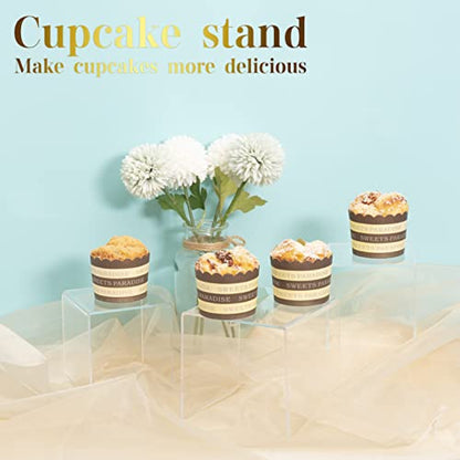 Acylic Riser Square Display Stand For Cupcakes, Arts and Crafts (Clear, 6P-4&5&6INCH) - color: Clear, size: 6P-4&5&6INCH