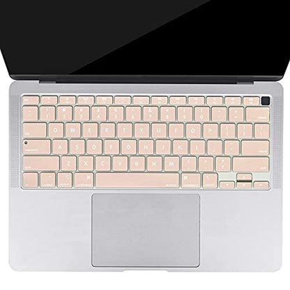MOSISO Keyboard Cover Compatible with MacBook Air 13 inch 2022 2021 2020 Release A2337 M1 A2179 Retina Display with Touch ID Backlit Magic Keyboard, Waterproof Protective Silicone Skin, Camel - color: Camel