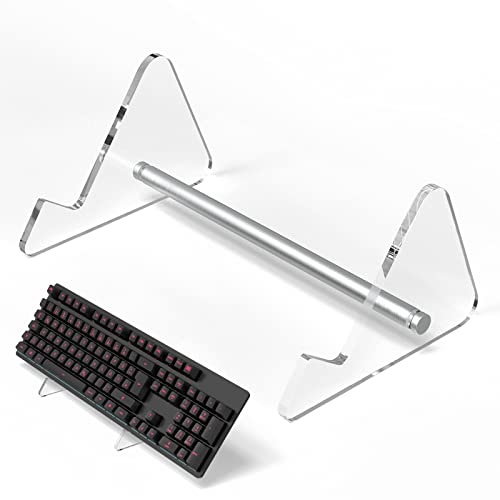 RUNJRX Keyboard Stands 1-Tier, Mechanical Keyboard Acrylic Display Stand, Transparent Acrylic Keyboard Stand, Holder Stand For Gaming Keyboards(1Pcs) - color: Transparent