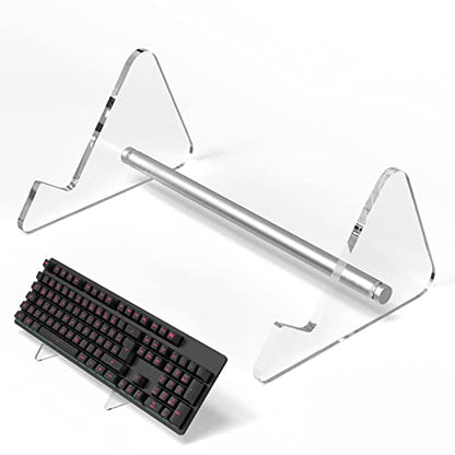 RUNJRX Keyboard Stands 1-Tier, Mechanical Keyboard Acrylic Display Stand, Transparent Acrylic Keyboard Stand, Holder Stand For Gaming Keyboards(1Pcs) - color: Transparent
