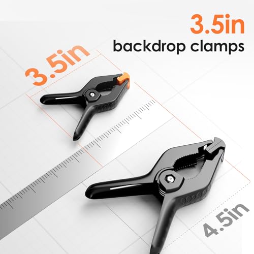 Backdrop Clamps Clips - 3.5in - Small Spring Clamps for Backdrop Stand, 10 Pack Heavy Duty Plastic Muslin Photo Clamp for Photography Photobooth, Balloon Arch, Woodworking - size: 3.5in
