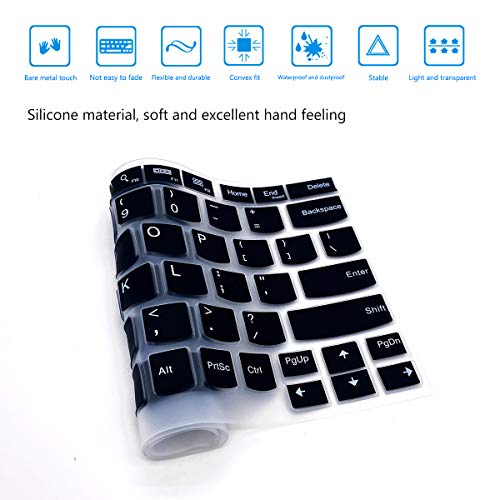 2Pcs Keyboard Cover for 13.3" Lenovo Thinkpad L13 X13, ThinkPad L13 Yoga, Thinkpad X13/X13 Yoga Gen 3/2/1 Thinkpad X380 X390 X395, ThinkPad X230S X240 X240S X250 X260 X270 X280 - color: Black+Clear