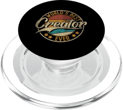 Worlds Best Creator | Vlogger Influencer | Blogger PopSockets PopGrip for MagSafe - style: Magnetic PopGrip