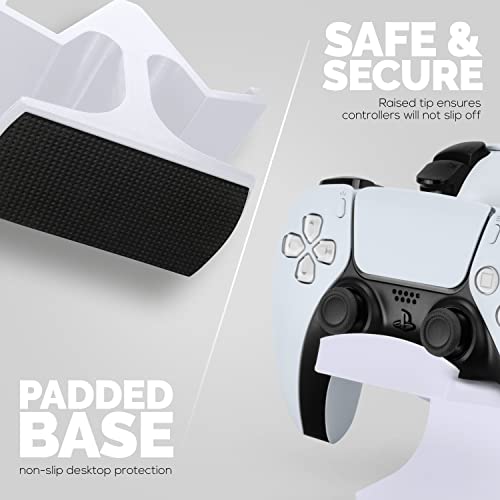 Dual Game Controller Desktop Holder Stand - Universal Design for Xbox ONE, PS5, PS4, PC, Steelseries, Steam & More, Reduce Clutter UGDS-03 (White) - color: UGDS-03 White