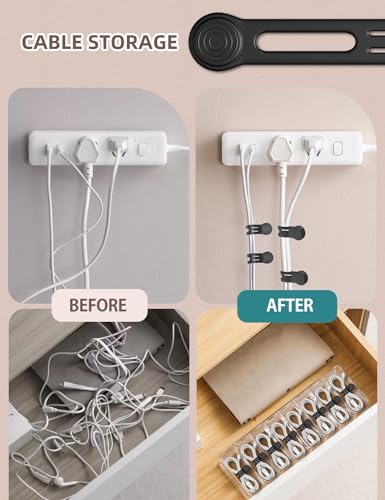 Silicone Magnetic Cable Ties, 4.72 Inch Upgraded Cord Ties With Magnet Cable Strap Cord Wrap For Travel Phone USB Charging Cable Management (8-Pack, Black) - color: Black, size: M-size