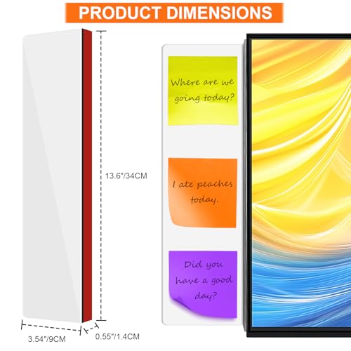 2-Pack Large Frameless Monitor Sticky Note Boards - Screen Memo Board for Edgeless Monitors, 13.6 X 3.6 Inch Home Office Computer Memo Holder - size: 2Pcs 13.6'' Clear