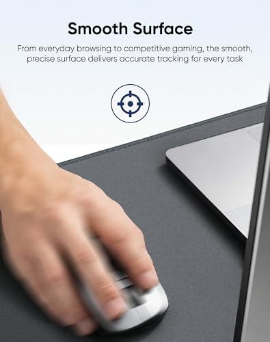 Reniteco Waterproof Large Gaming Mouse Pad with Durable Stitched Edges, Non-Slip Rubber Base, Grainy Jacquard Mouse Mat Desk Pad for Home Office Gaming, 31.5''x11.8''x0.12'', Matte Gray - color: Matte Gray, size: 31.5''x 11.8''x0.12"