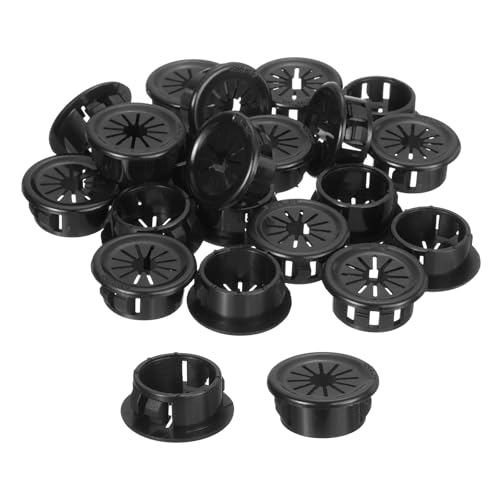 uxcell 30Pcs Cable Grommets, Snap Bushing Grommet for Holes with 0.75"(19mm) Mounting, Round Nylon Snap in Cable Desk Grommet for Cables and Cords Management, Black - size: 19mm