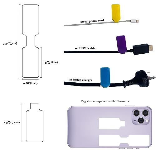 Mr-Label – 40 Pcs 0.78" x 3.54" Hook and Loop Cable Labels –Cord Tags – Upgraded Writable Cable Wraps for Clear Writing - Writable Wire Labels for Cable Management | Electronics Computers (8 Colors) - color: 8 Colors