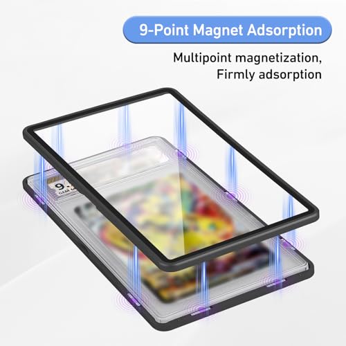 Magnetic Graded Card Case, Premium Aluminum Alloy Protector with 9-Point Lock, Personalized Slab Bumper for 35PT PSA/CSG, Drop-Tested & UV Resistant, Ideal for Display & Long-Term Storage (Black) - color: Black, style: PSA Card Case