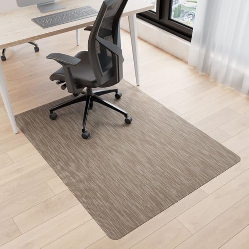 Office Chair Mat for Hardwood Floor, 53" x 45" Desk Computer Chair Mats for Hard Wood, Anti-Slip Easy Glide Rolling Floor Protector Mat, Under Desk Mat for Home Office, Dark Brown - color: Dark Brown, size: 45'' x 53'' Rectangle
