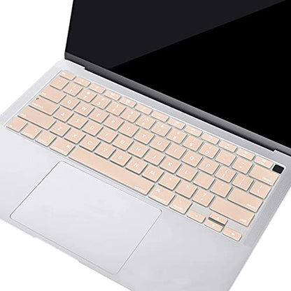 MOSISO Keyboard Cover Compatible with MacBook Air 13 inch 2022 2021 2020 Release A2337 M1 A2179 Retina Display with Touch ID Backlit Magic Keyboard, Waterproof Protective Silicone Skin, Camel - color: Camel