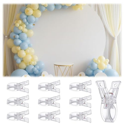 10 Pack Balloon Arch Clips Spring Clamps Balloon Clips for Balloons Arch | Clear Heavy Duty Transparent Backdrop Clip for Birthday Decoration Backdrop for Wedding Photography Studio 2.6"