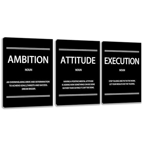 Motivational Wall Decor Paintings Inspirational Office Wall Decor Posters Prints 3 Pieces Bedroom Decor Living Room Office Canvas Picture Wall Painting Home Decoration Framed Artwork (36''W x 16''H) - color: Decor-27, size: 12 x 16 inch x 3pcs