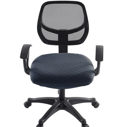 Stretch Jacquard Office Chair Cover, Removable Washable Desk Chair Cover, Anti-dust Seat Cushion Protectors - Dark Grey - color: Dark Grey, size: Chair Seat Cover