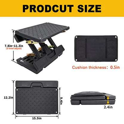 Adjustable Foot Rest Under Desk - Ergonomic Office Foot Stool with Massage, Leg Rest for Desk, Anti-Slip Design for Home & Work, Improves Posture (Black) - color: Black