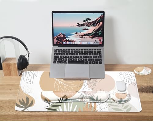 Large Mouse Pad Set,Extended Gaming Mouse Pad + Keyboard Wrist Rest Support - Minimalist - color: Minimalist