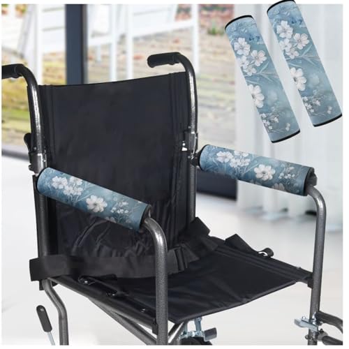 Wheelchair Armrest Covers Blue Dragonfly Wheelchair Accessories Chair Arm Pads Universal for Wheelchair Armrests Office Transport Chairs - color: Blue Dragonfly