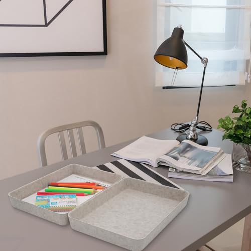Welaxy 2pc Letter Size Felt File Folder Holder Oatmeal Document Paper Tray - color: Oatmeal