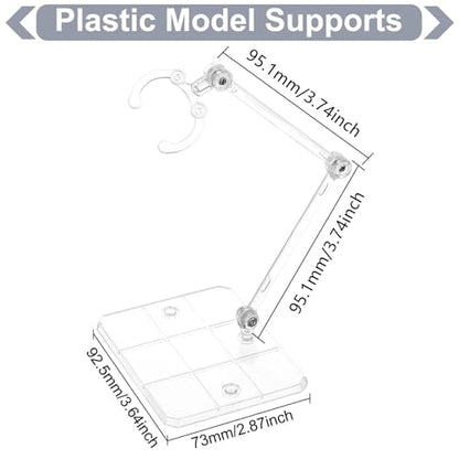 FINGERINSPIRE 8 Pcs Action Figure Stand Assembly Action Figure Display Holder Base Doll Model Support Stand for 6 inch Action Figures or Effects Clear 1/144 HG/RG Figure Model Toy