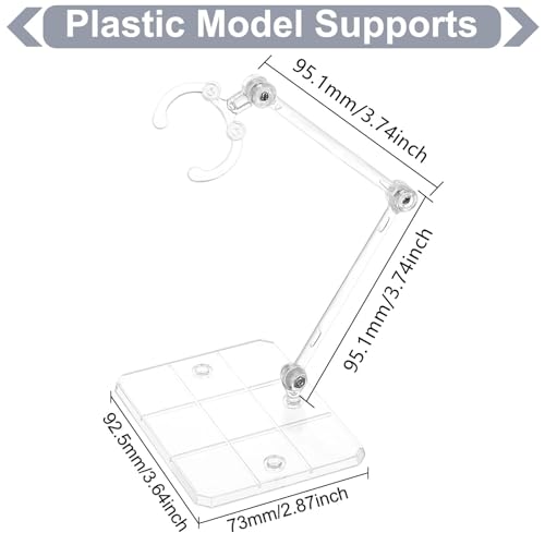 FINGERINSPIRE 8 Pcs Action Figure Stand Assembly Action Figure Display Holder Base Doll Model Support Stand for 6 inch Action Figures or Effects Clear 1/144 HG/RG Figure Model Toy