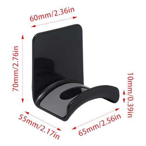 1Pcs Black ABS Plastic Headphone Stand Hanger, Table Wall Mount Headset Holder Hook, Adhesive Earphones Hangers for Desk Headphone Hanger, Most Headphones and Controller - color: Black, size: Wall Mount