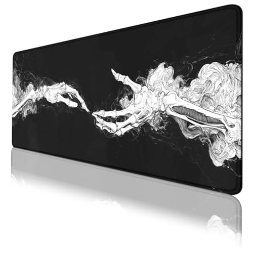 Skeleton Hands Gaming Mouse Pad Dark Gothic Art Gaming Mouse Mat with Stitched Edges,Non-Slip Waterproof Rubber Base Office Computer Keyboard Laptop 31.5"x11.8" - color: Skeleton Hands, size: 31.5L x 11.8W inches