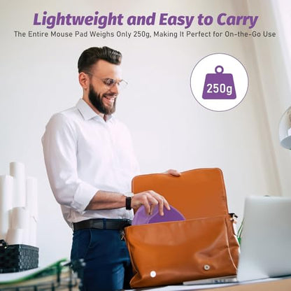 Ergonomic Mouse Pad for Vertical Mouse, Memory Foam(Lavender Purple) - color: Lavender Purple
